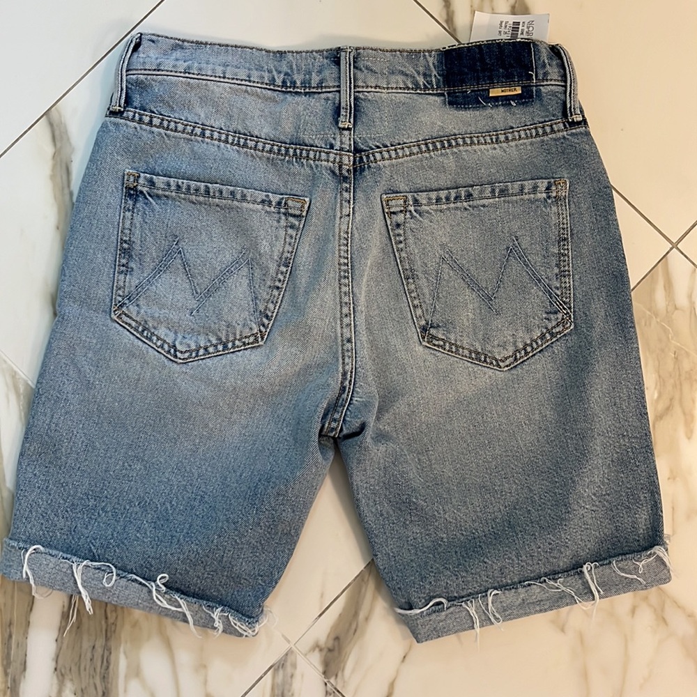 Mother The Trickster Denim Bermuda Shorts View 6